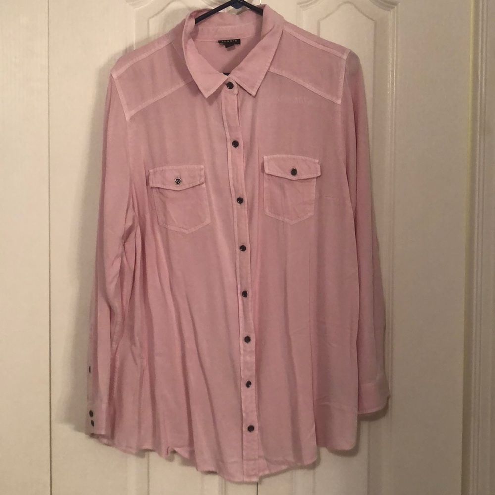 NWT Torrid Pink Button-down shirt